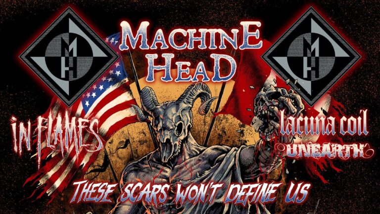 MACHINE HEAD – “These Scars Won’t Define Us” feat. In Flames, Lacuna Coil, Unearth (LYRIC VIDEO)